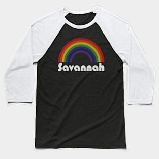 Savannah Vintage Retro Rainbow Baseball T-Shirt